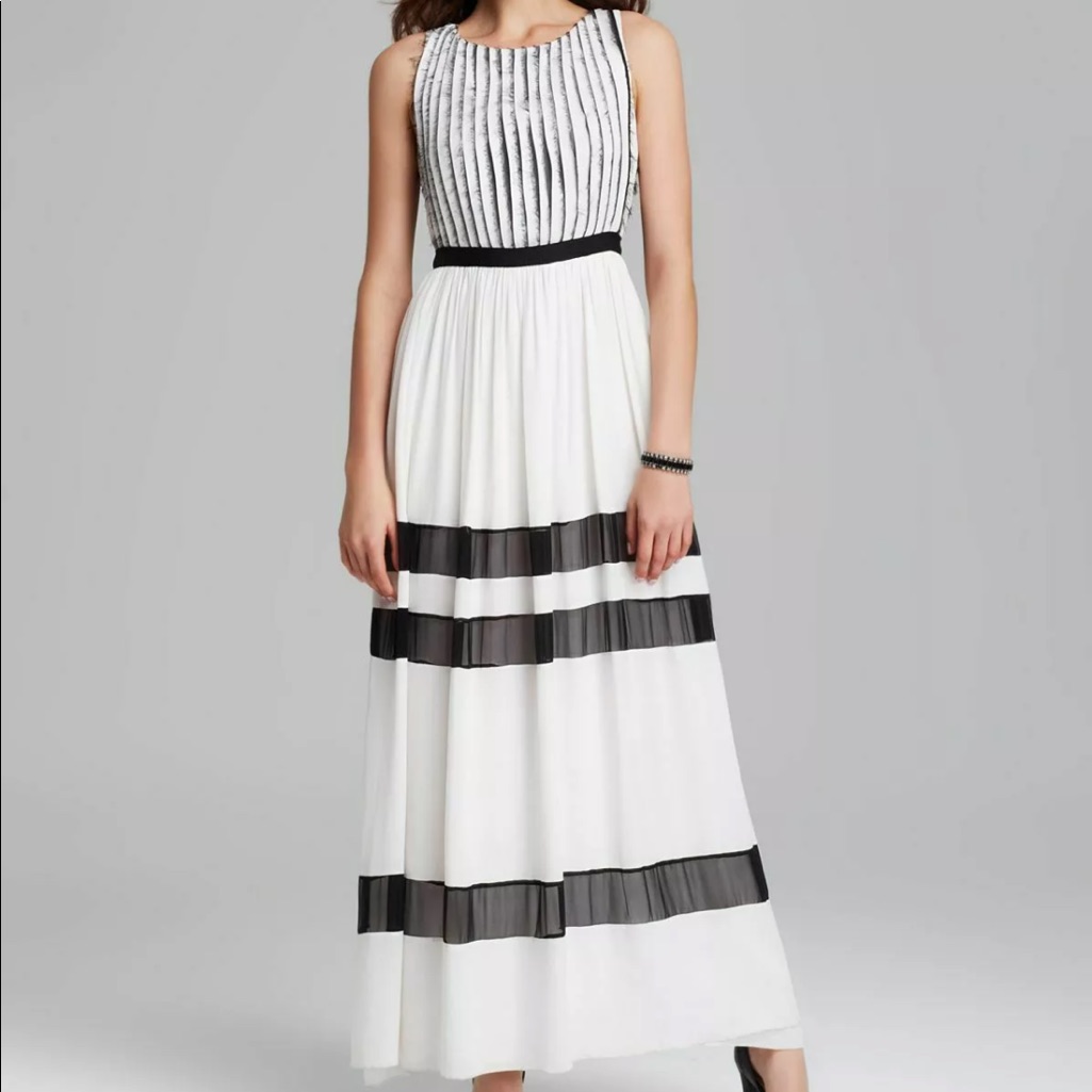 Alice + Olivia Rae Pleated Maxi Silk Dress